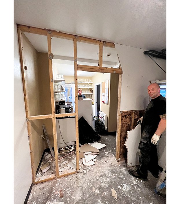 Preparing the Bank of Beers interior for renovation