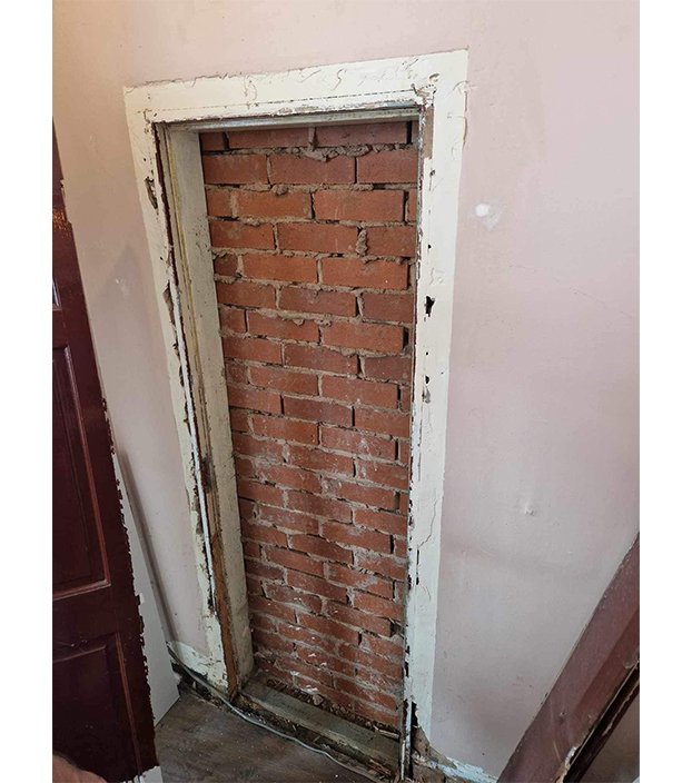 Original brickwork uncovered during Little Chester Ale House renovation