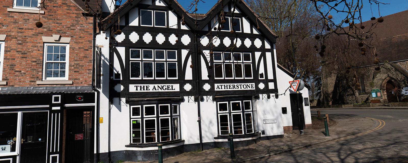 The Angel pub overlooking Atherstone Market Square